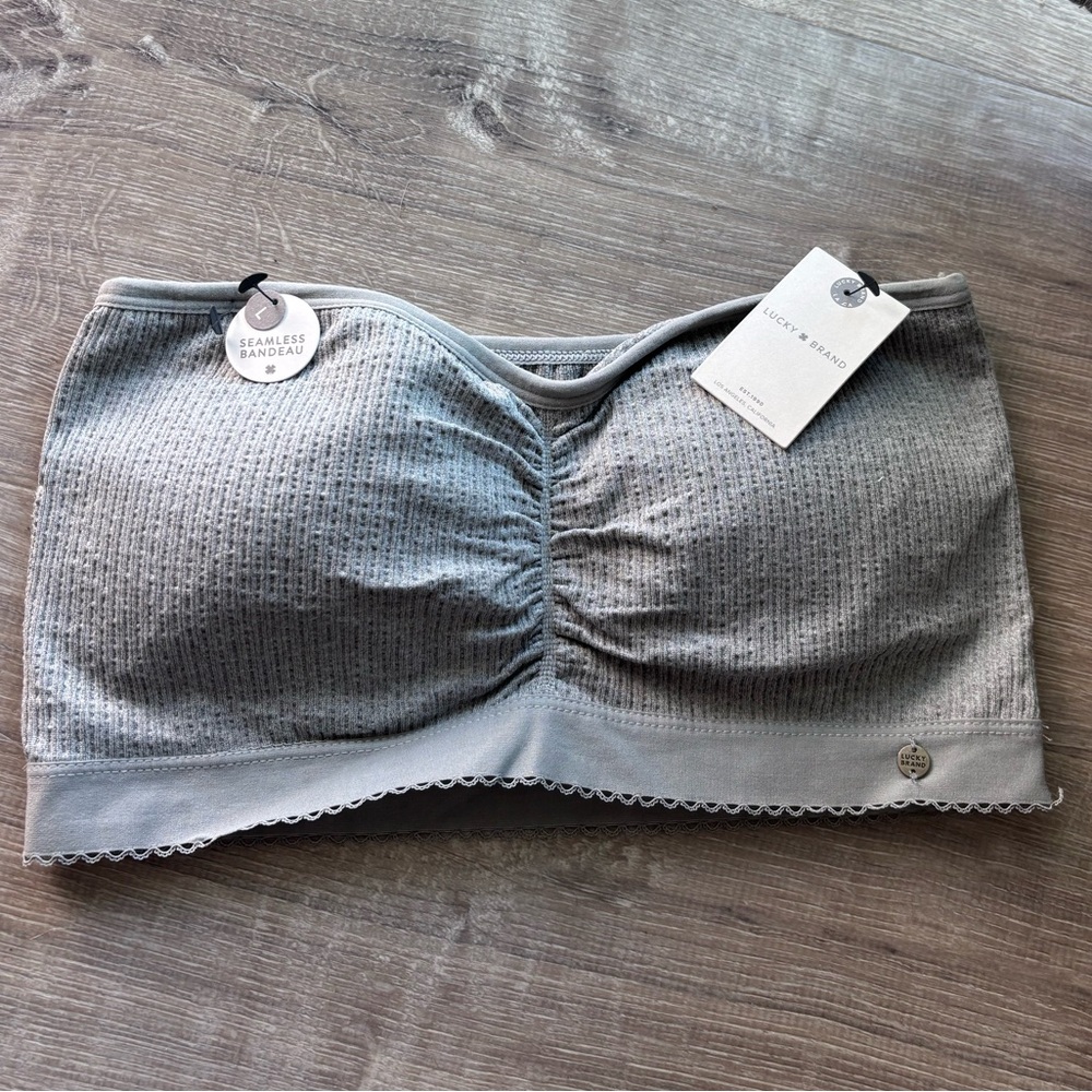 Lucky Brand Gray Seamless Bandeau Bra